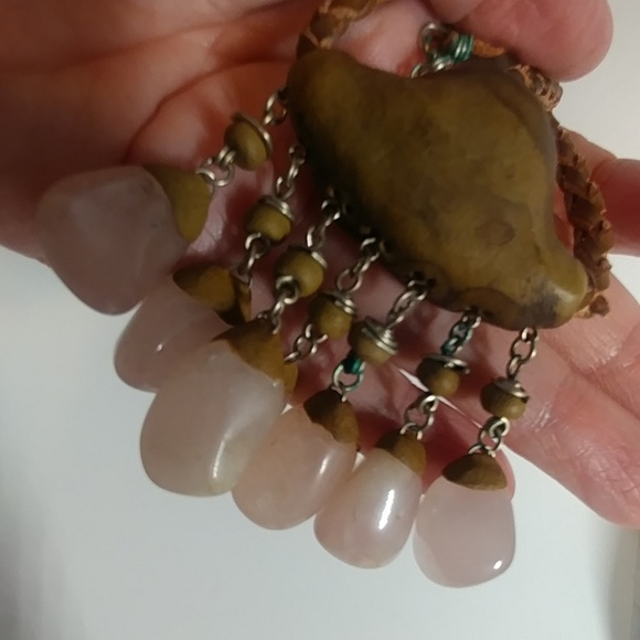 Unique Stone, Clay & Silver Arts & Crafts Necklace - Picture 6 of 7